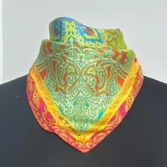 Etro | Silk Bandana / Scarf in Gorgeous Vibrant Paisley ♥ EUC - Picture 4 of 6